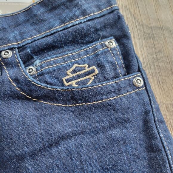 Harley Davidson Embellished Stretch Bootcut Jeans Size 8R - Picture 3 of 11